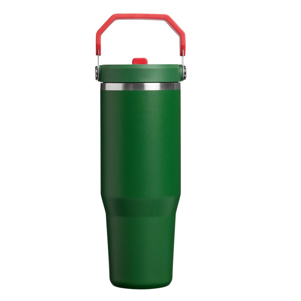 08310PT TERMO ICEFLOW FLIP STRAW 30oz HEAT WAVE COUNTRY TEAM DARK GREEN RED MARCA STANLEY