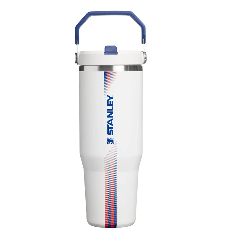 08311PT TERMO ICEFLOW FLIP STRAW 30oz HEAT WAVE COUNTRY TEAM WHITE DARK BLUE MARCA STANLEY