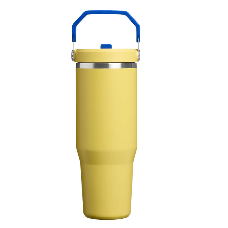 08313PT TERMO ICEFLOW FLIP STRAW 30oz HEAT WAVE COUNTRY TEAM YELLOW GREEN MARCA STANLEY