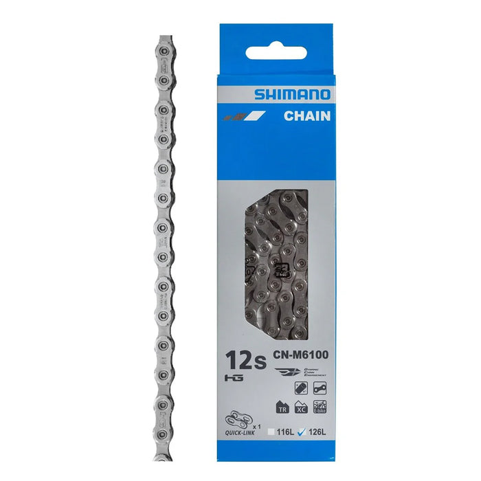 1100013 CADENA CN-M6100 126L 12V C/ QUICK LINK MARCA SHIMANO