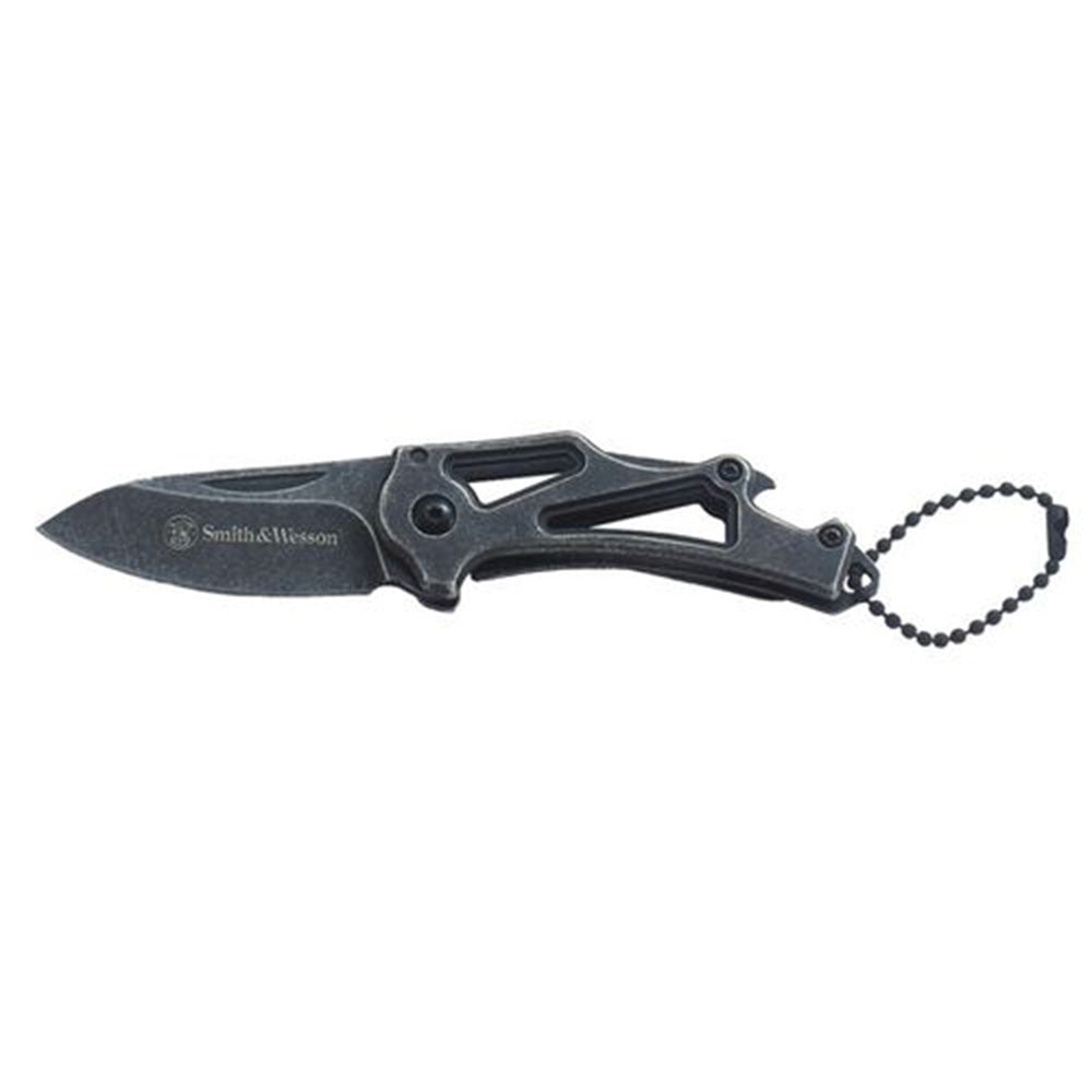LLAVERO NAVAJA SMITH&WESSON PLEGABLE STONEWASH ACERO SW-1100064