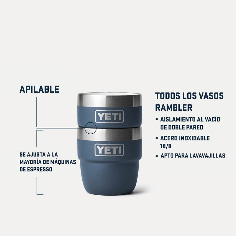 21071504002 TAZA RAMBLER 4oz STACKABLE 2 PIEZAS  BLANCO MARCA YETI