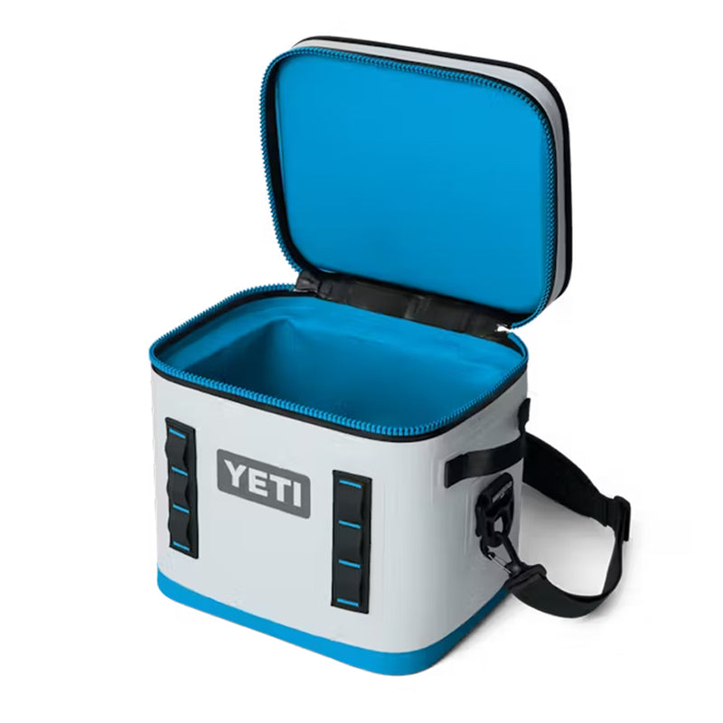 18060131933 HIELERA SUAVE HOPPER FLIP 12 FOG GRAY/AZUL MARCA YETI