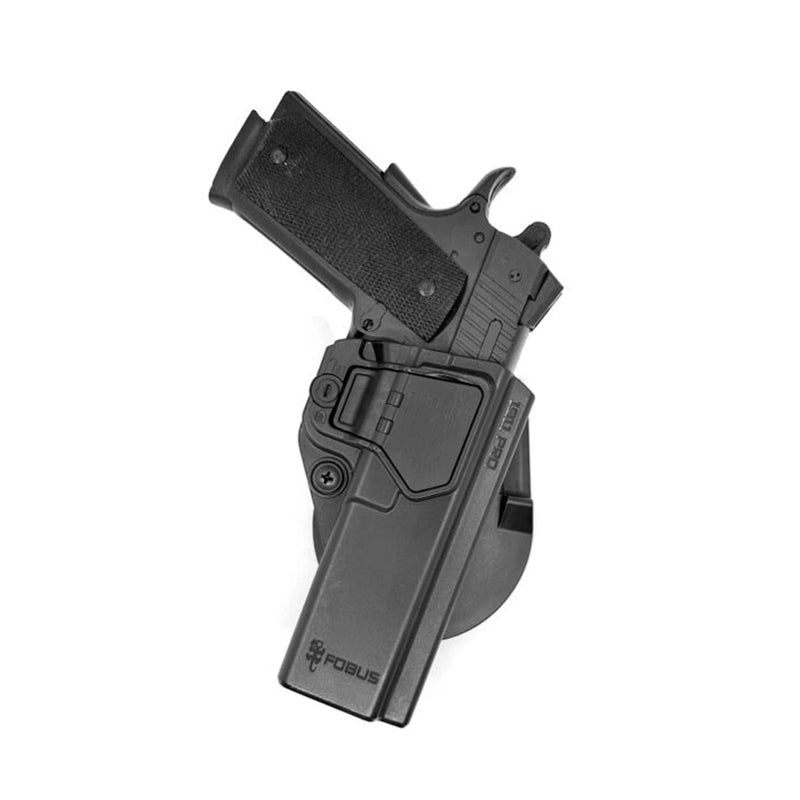 1911 PRO FUNDA DERECHA DE NIVEL II PASIVA Y ACTIVA CON PALETA PARA 1911 Y 2011 CON RIELES MARCA FOBUS