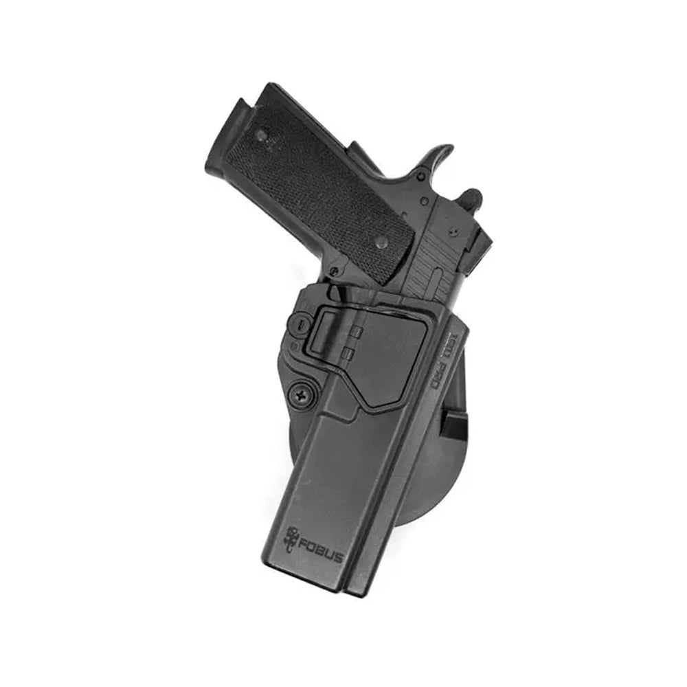 FUNDA FOBUS PARA 1911 Y 2011 CON RIELES DERECHA DE NIVEL II PASIVA Y ACTIVA CON PALETA 1911 PRO