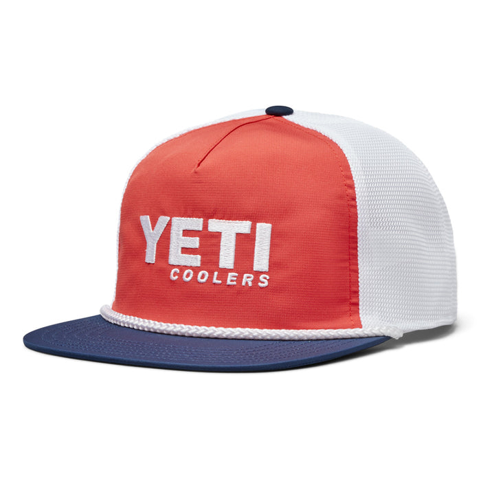 21023006836 GORRA FLAT BRIM ROPE ROJA MARCA YETI