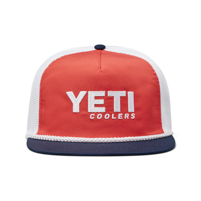 21023006836 GORRA FLAT BRIM ROPE ROJA MARCA YETI