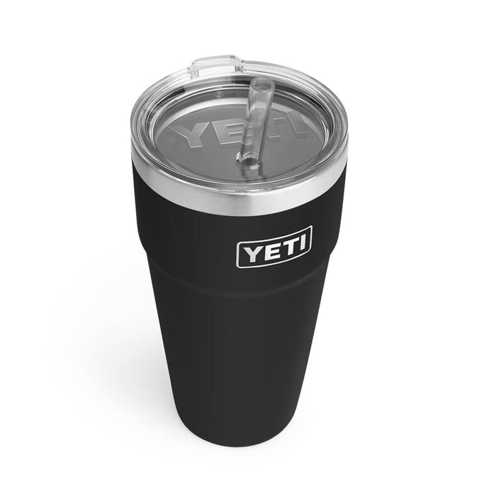 YETI Rambler - Taza apilable de acero inoxidable con aislamiento al vacío,  6 onzas, 2 unidades, color negro