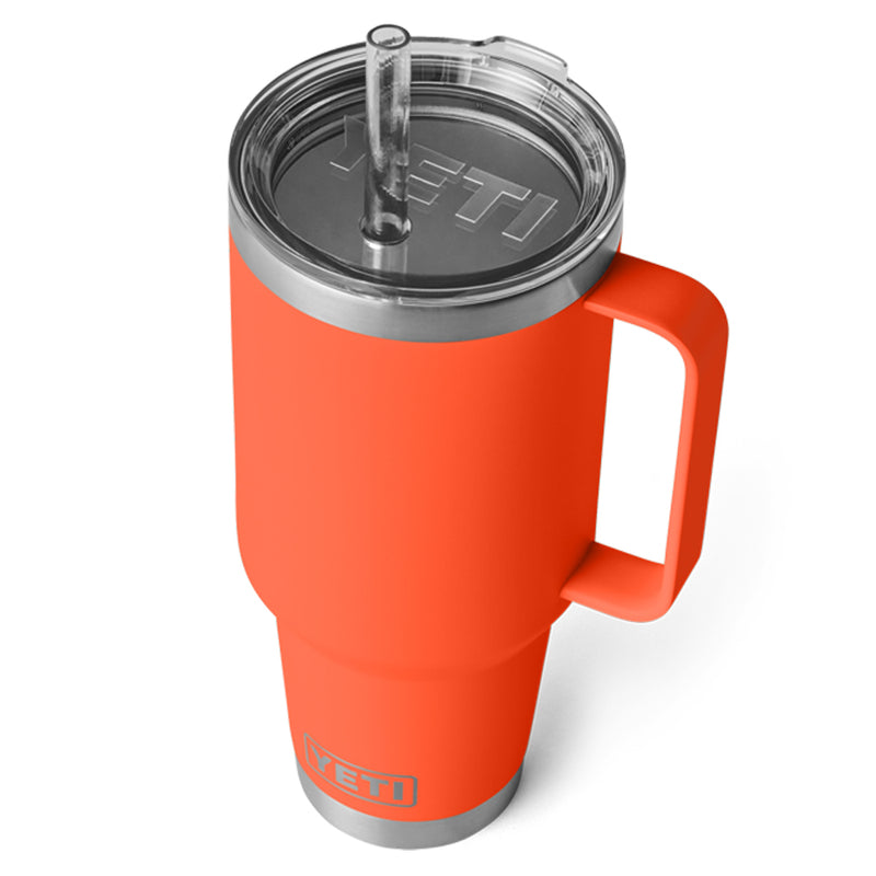 21071504862 TERMO RAMBLER 42oz STRAW MUG PAPAYA MARCA YETI