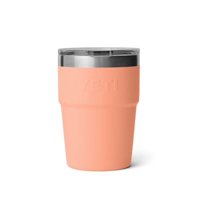 21071505465 TERMO RAMBLER 16oz STACKABLE CUP TAPA MAGNETICA PEACH MARCA YETI