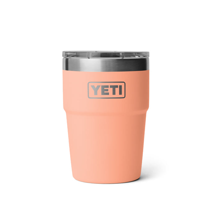 21071505465 TERMO RAMBLER 16oz STACKABLE CUP TAPA MAGNETICA PEACH MARCA YETI