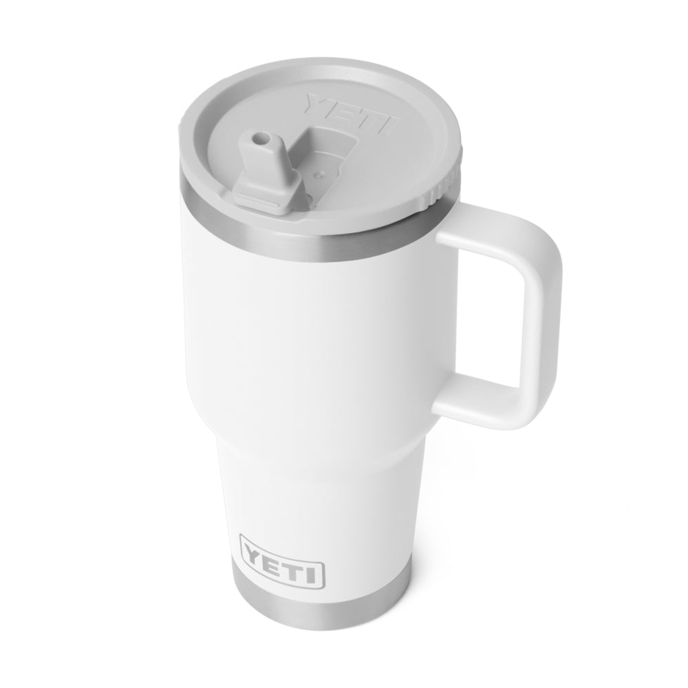 21071506236 TAZA RAMBLER 30oz TRAVEL STRAW MUG CAP COLOR MATCHED BLANCO MARCA YETI