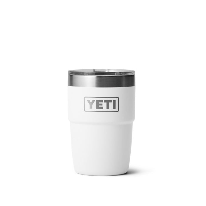 21071507375 TERMO RAMBLER 8oz STACKABLE CUP CON CERAMICA TAPA MAGNETICA BLANCO MARCA YETI