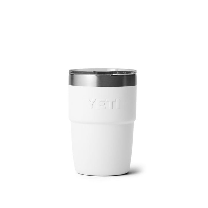21071507375 TERMO RAMBLER 8oz STACKABLE CUP CON CERAMICA TAPA MAGNETICA BLANCO MARCA YETI