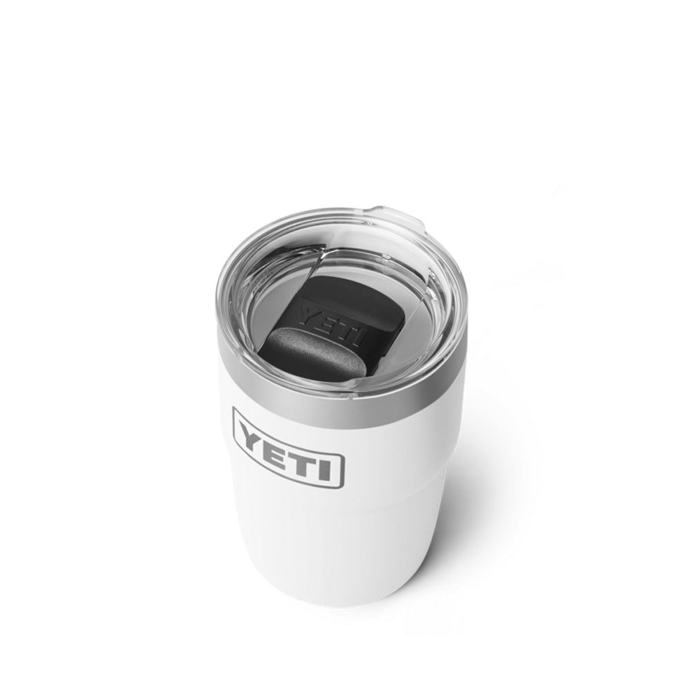 21071507375 TERMO RAMBLER 8oz STK CUP CON CERAMICA TAPA MAGNETICA BLANCO MARCA YETI