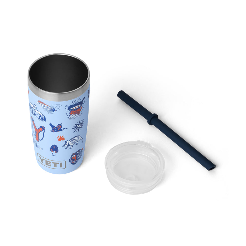 21071508066 TERMO RAMBLER JR 10oz STRAW LID BIG SKY SUMMER CAMP MARCA YETI
