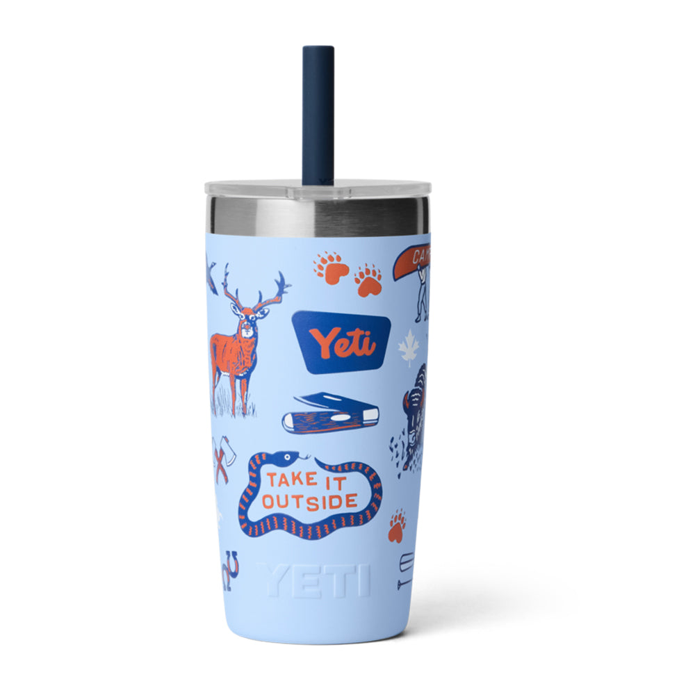 21071508066 TERMO RAMBLER JR 10oz STRAW LID BIG SKY SUMMER CAMP MARCA YETI