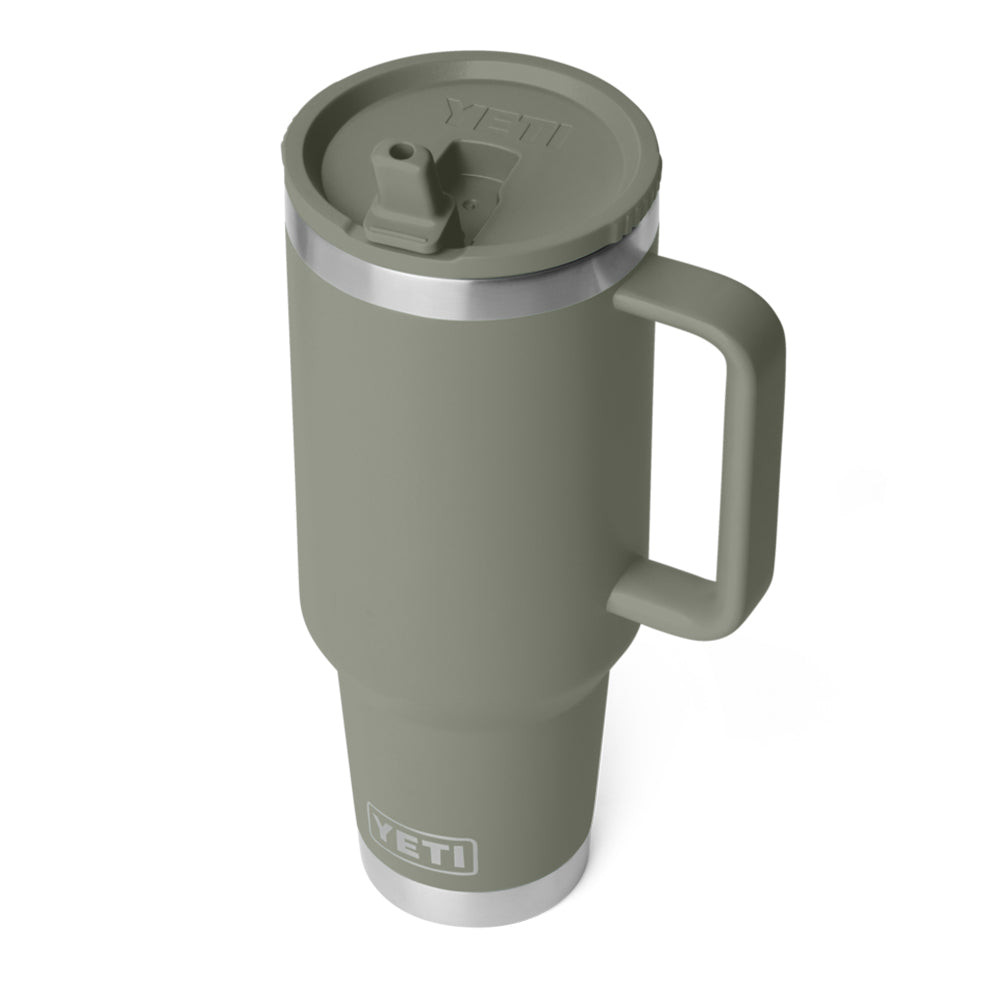 21071508341 TAZA RAMBLER 40oz TRAVEL STRAW MUG CAP COLOR MATCHED PAMPA GREEN MARCA YETI