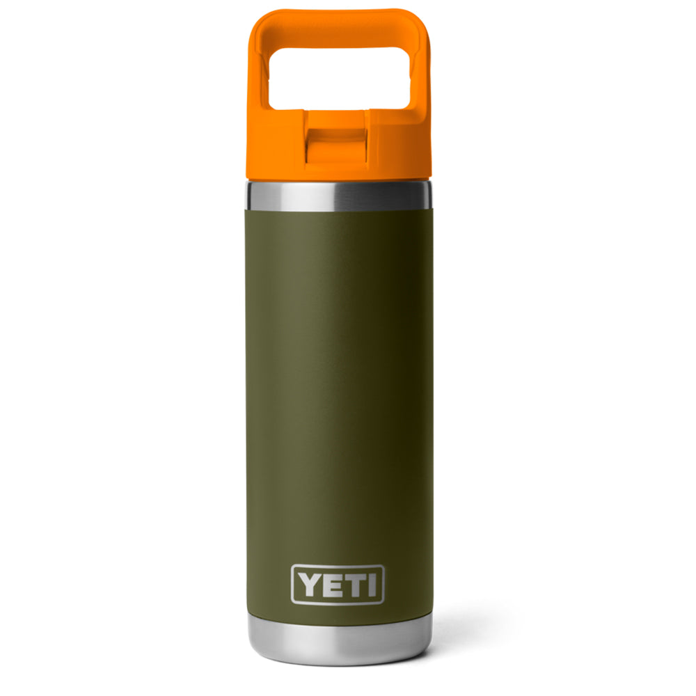 21071508786 TERMO RAMBLER 18oz BOTTLE STRAW CAP COLOR MATCHED OLIVE/KING CRAB ORANGE MARCA YETI