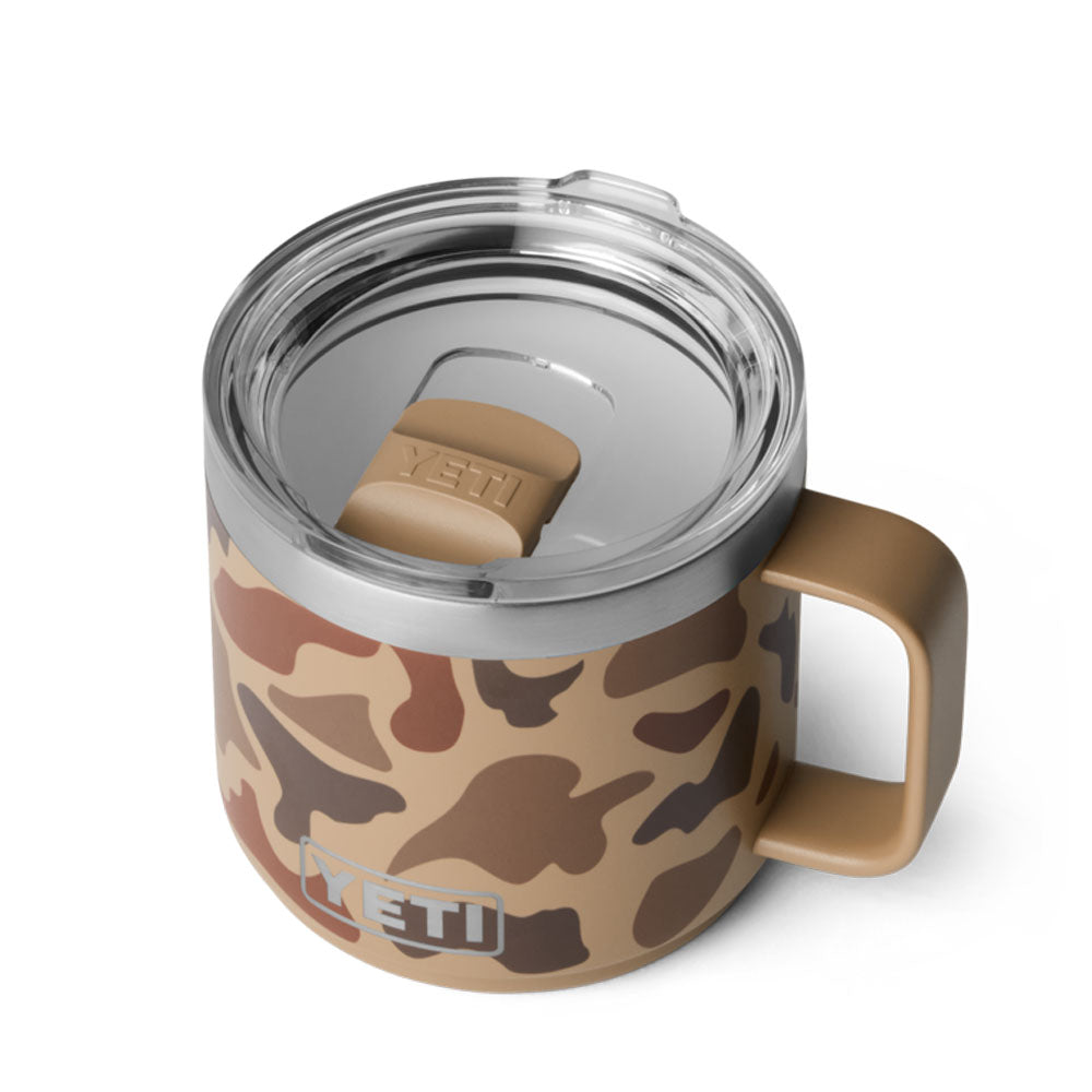 21071509094 TAZA RAMBLER 14oz MUG 2.0 CON CERAMICA TAPA MAGNETICA WETLANDS CAMO MARCA YETI