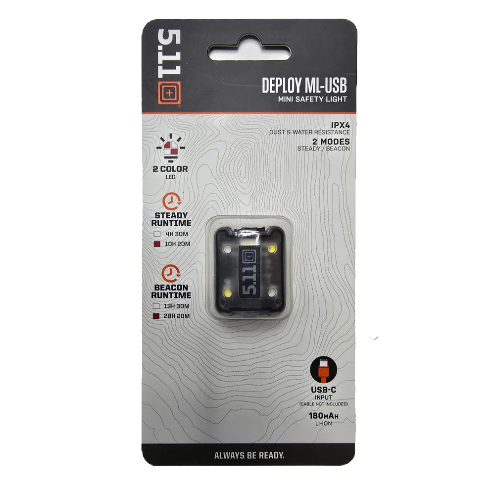 5830072-019 LINTERNA DEPLOY ML-USB SAFETY NEGRA MARCA 5.11