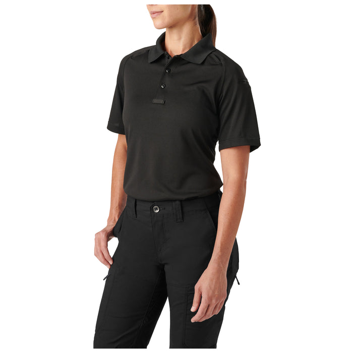 61165-019 PLAYERA POLO PERFORMANCE M/C NEGRA PARA DAMA MARCA 5.11 TACTICAL