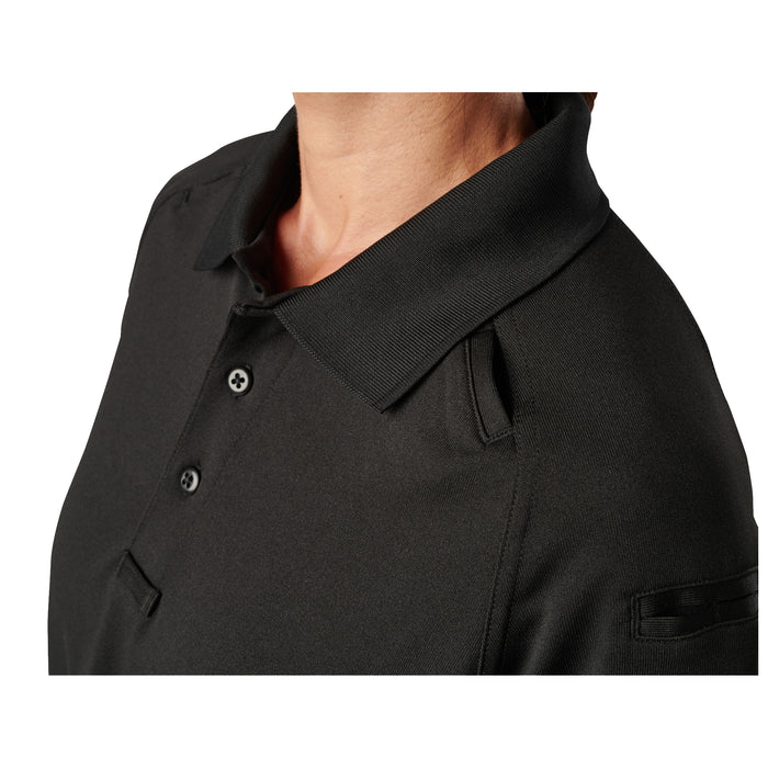 61165-019 PLAYERA POLO PERFORMANCE M/C NEGRA PARA DAMA MARCA 5.11 TACTICAL