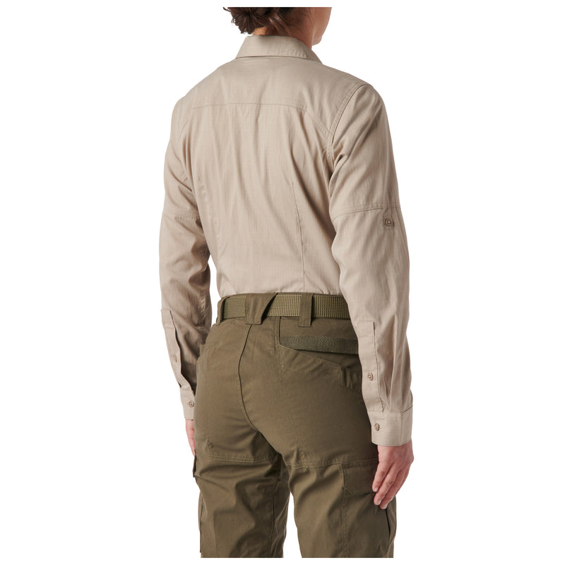 62420-055 CAMISA WM ABR PRO MANGA LARGA PARA DAMA KHAKI MARCA 5.11 TACTICAL
