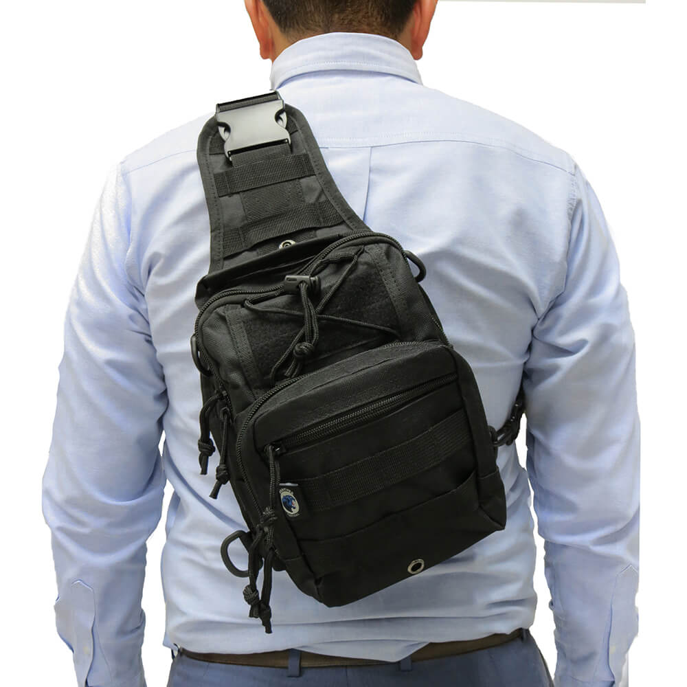 700101 MOCHILA TACTICA CRUZADA COLOR NEGRO MARCA PANTHER