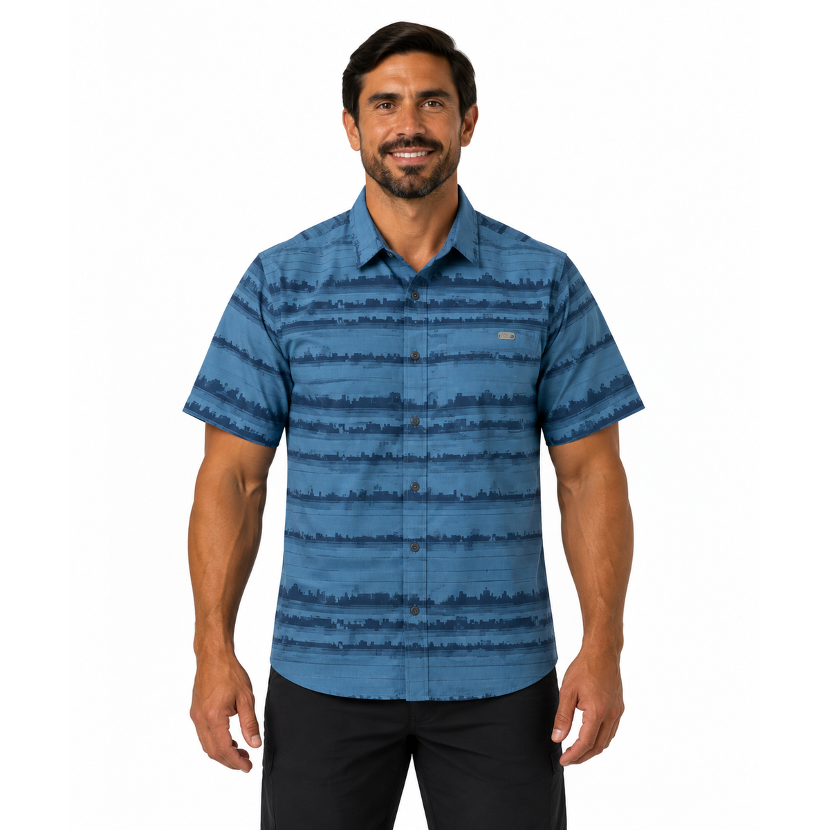CAMISA 5.11 TACTICAL WYATT PRINT M/C FORTRESS BLUE MOAB STRIPE