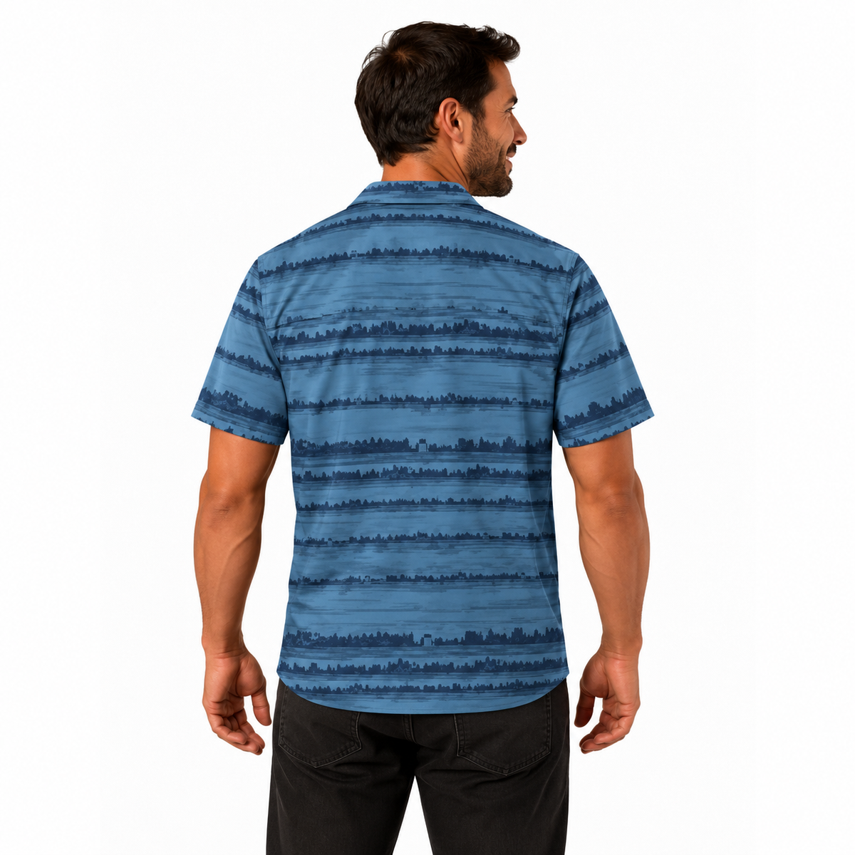 CAMISA 5.11 TACTICAL WYATT PRINT M/C FORTRESS BLUE MOAB STRIPE