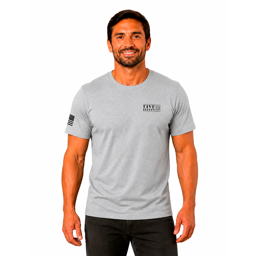 76166AFR-016 PLAYERA PBG CREST HEATHER GREY MARCA 5.11 TACTICAL