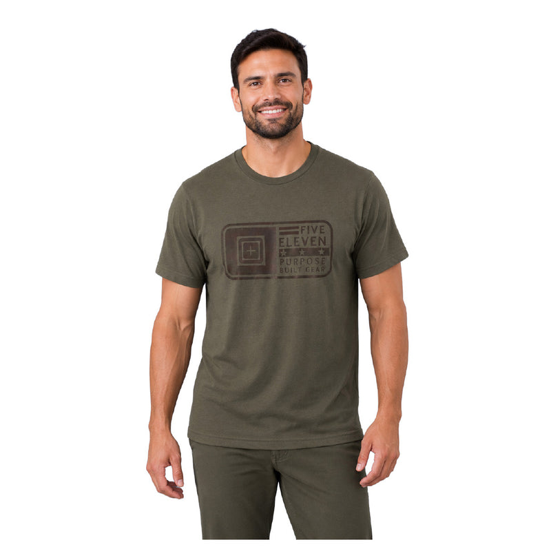 76166AFS-186 PLAYERA PBG BADGE RANGER GREEN MARCA 5.11 TACTICAL
