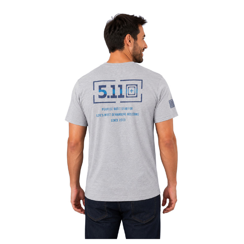 76166AHF-016 PLAYERA TBL MISSION HEATHER GREY MARCA 5.11 TACTICAL