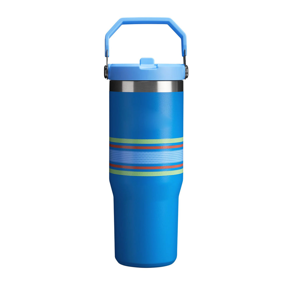 90473PT TERMO ICEFLOW FLIP STRAW VARSITY 30oz AZURE MESH MARCA STANLEY
