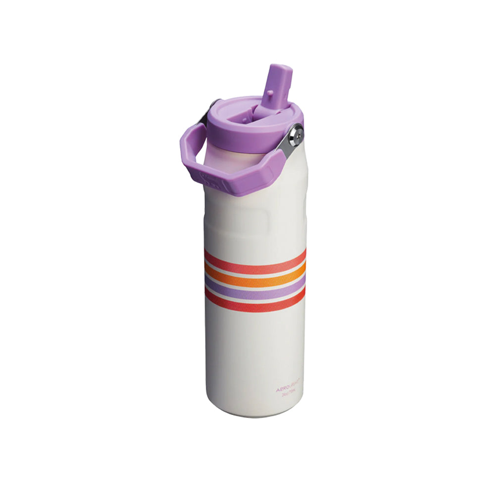 90475PT TERMO ICEFLOW AEROLIGHT FLIP STRAW VARSITY 24oz CREAM LILAC STRIPE MARCA STANLEY