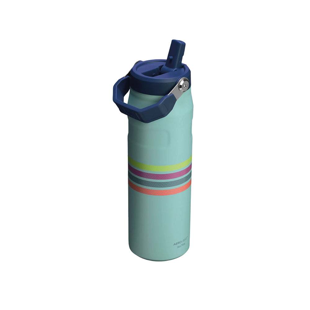90476PT TERMO ICEFLOW AEROLIGHT FLIP STRAW VARSITY 24oz SEAFOAM STRIPE MARCA STANLEY