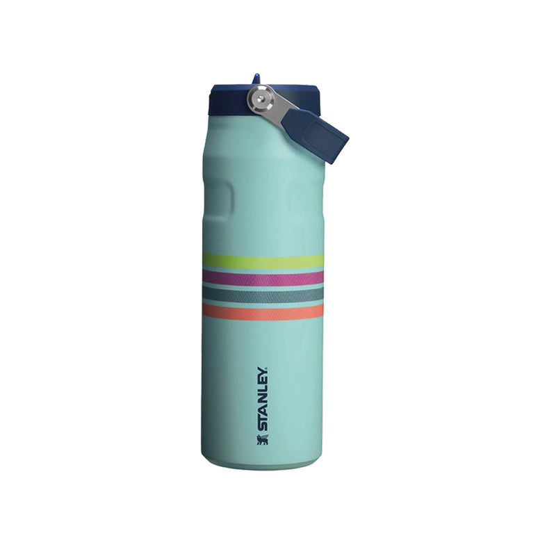 90476PT TERMO ICEFLOW AEROLIGHT FLIP STRAW VARSITY 24oz SEAFOAM STRIPE MARCA STANLEY