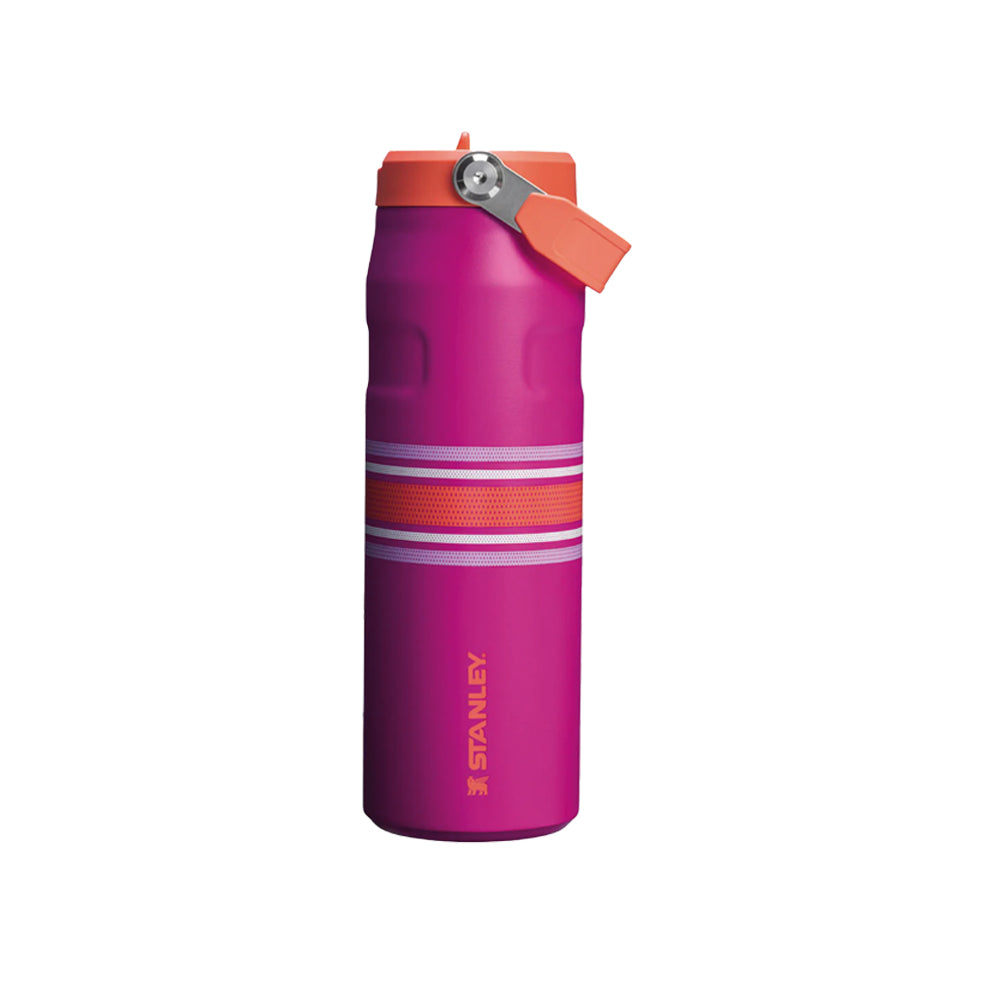90478PT TERMO ICEFLOW AEROLIGHT FLIP STRAW VARSITY 24oz FUSCHIA MESH MARCA STANLEY