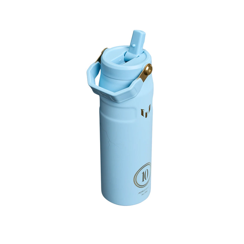 93951PT TERMO ICEFLOW FLIP STRAW 2.0 BOTTLE 24oz MESSI STRIKER BLUE MARCA STANLEY