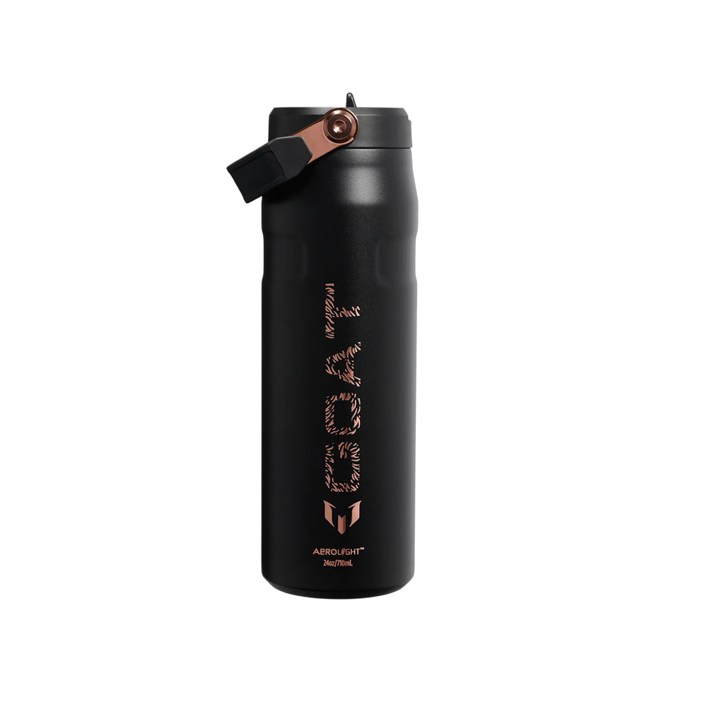 94825PT TERMO ICEFLOW FLIP STRAW 2.0 BOTTLE 24oz MESSI NEGRO GOAT MARCA STANLEY