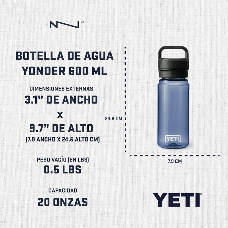 21071501947 BOTELLA DE AGUA YONDER 600ml CHARCOAL MARCA YETI
