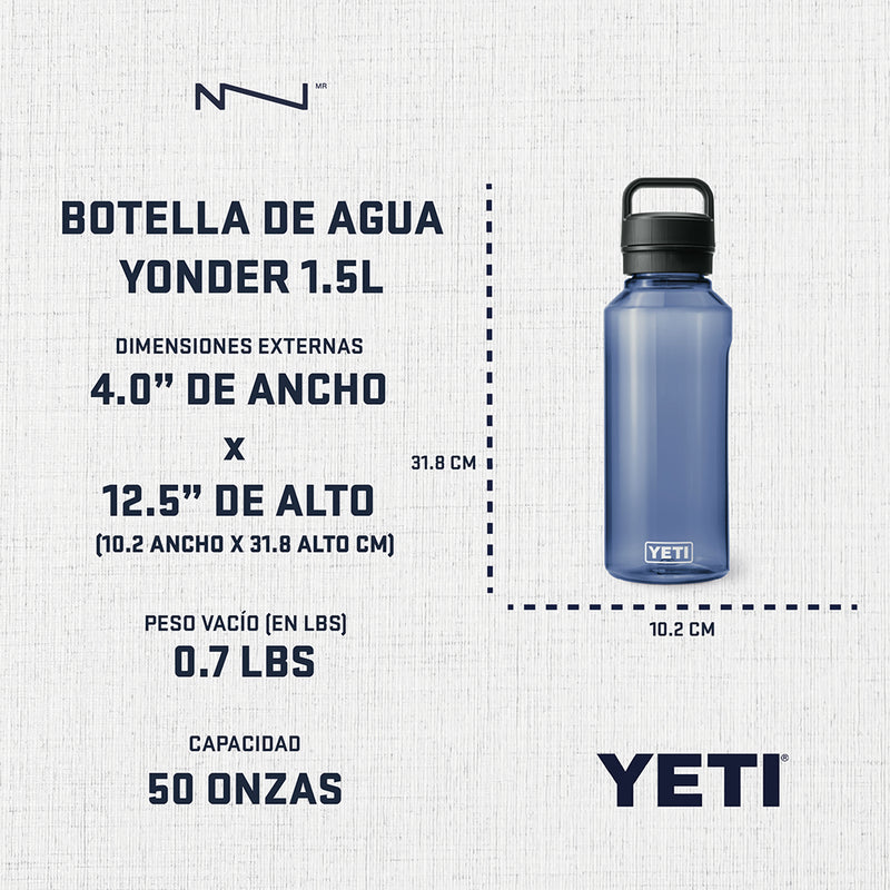 21071502341 BOTELLA DE AGUA YONDER TETHER 1.5Lt MARINO MARCA YETI