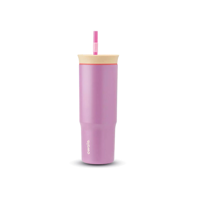 C07000 TERMO DE ACERO INOXIDABLE CON POPOTE 710ML ROSA OSCURO MARCA OWALA