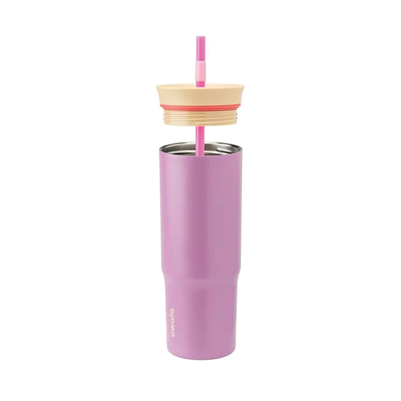 C07000 TERMO DE ACERO INOXIDABLE CON POPOTE 710ML ROSA OSCURO MARCA OWALA