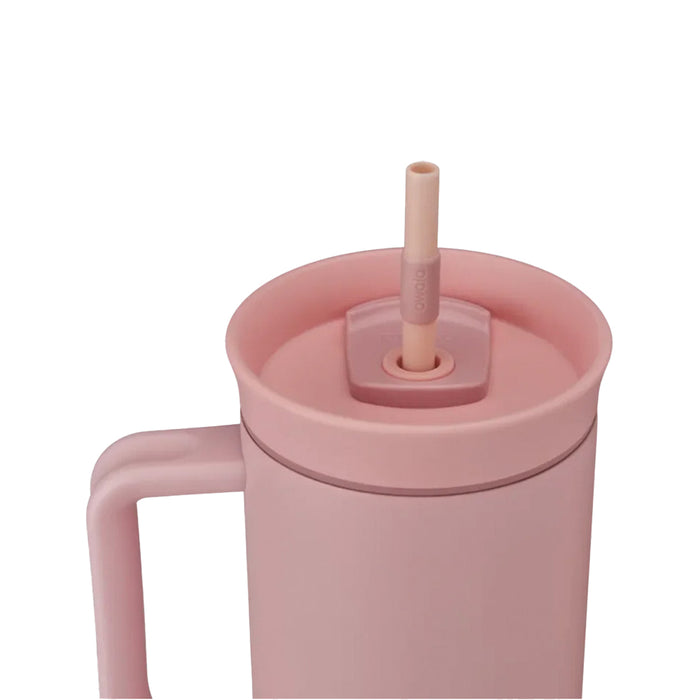 C07203 TERMO DE ACERO INOXIDABLE CON POPOTE 1185ML ROSE QUARTZ MARCA OWALA