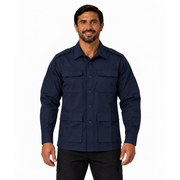 CAMISOLA COMANDO CONFECCIONADA EN GABARDINA AZUL MEDIA NOCHE