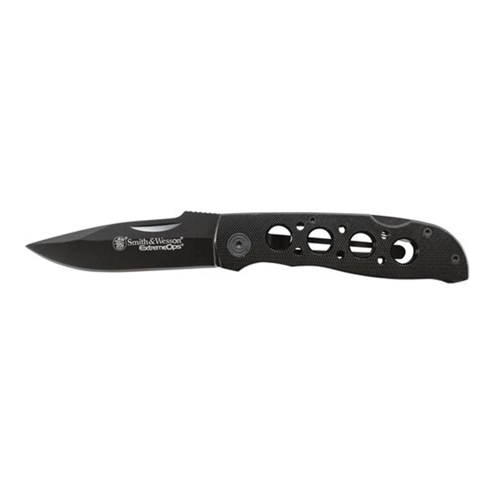NAVAJA SMITH&WESSON PLEGABLE EXTREME OPS DROP POINT CON RANURA PARA CLAVOS NEGRA SW-CK105BKEU