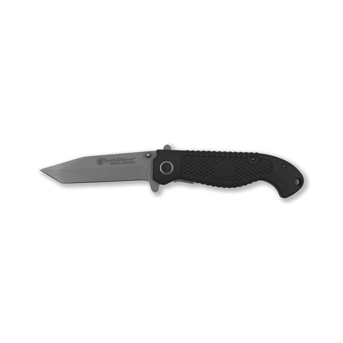 NAVAJA SMITH&WESSON PLEGABLE SPECIAL TACTICAL CON HOJA TANTO MANGO DE GOMA NEGRO SW-CKTAC