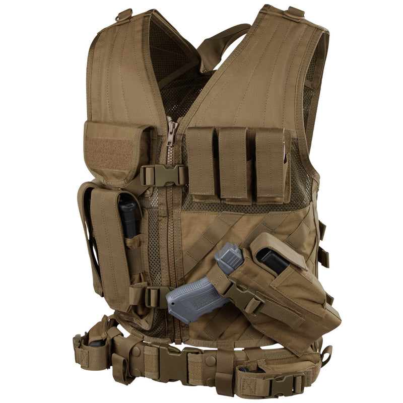 CV-498 CROSS DRAW VEST COYOTE MARCA CONDOR